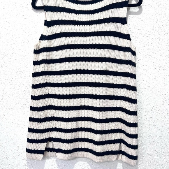 LOFT Monochrome Striped Knit Top S - Picture 4 of 6